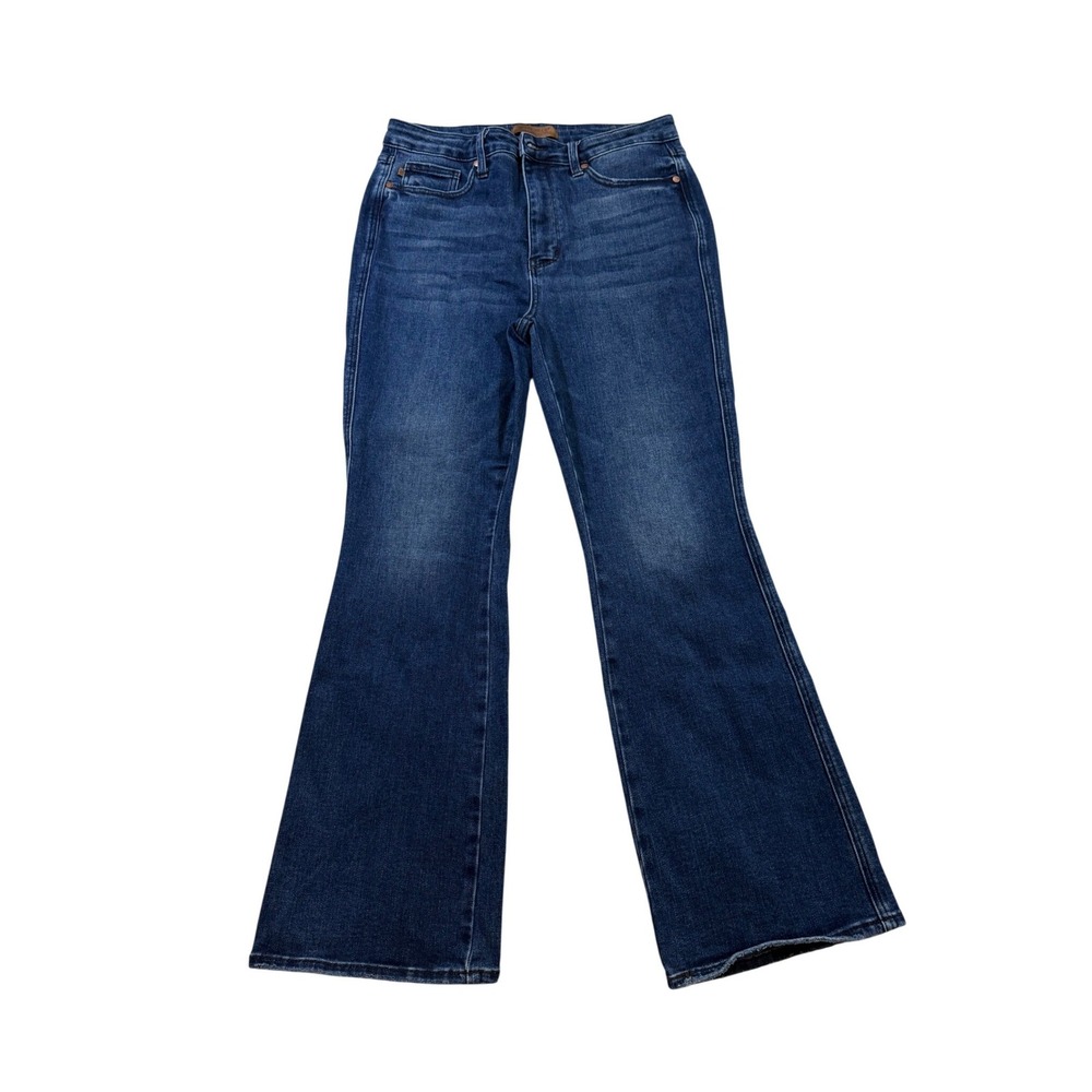 Judy Blue Flare Jeans 13/31 Dark Wash High Rise Bootcut Stretch Denim Western